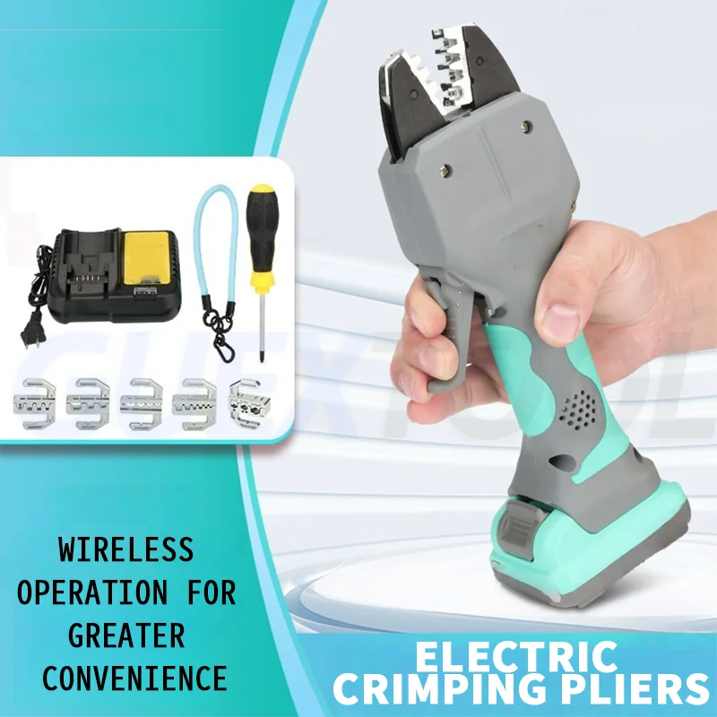 

Handheld Electric Crimping Pliers 0.25-50mm ² Rechargeable Cold Crimping Pliers Terminal Pre Insulated Tube Type Bare Crimping