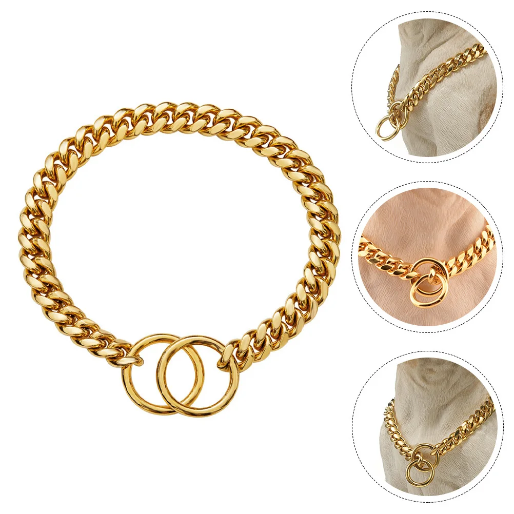 

Stainless Steel Dog Chain Collar Smooth Comfortable Stylish Pet Necklace for Daily Wear Holiday Party Gathering