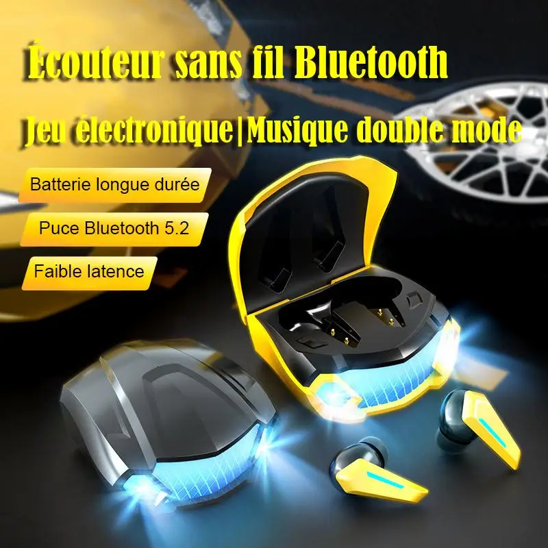 

Bluetooth 5.0 Earphones TWS Wireless Headphone HiFi Stereo Noise Cancelling RGB Gaming Headsets Sports Earbuds for IPhone Huawei