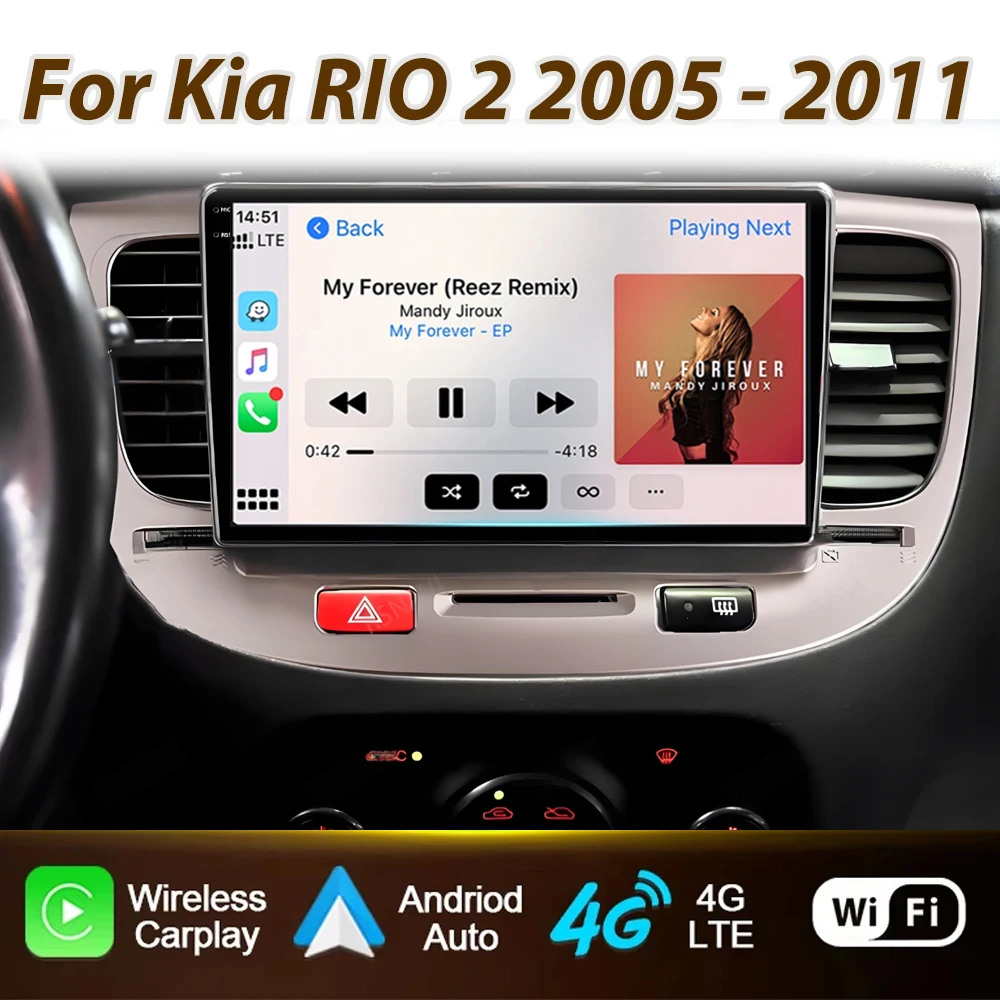 

Android For Kia RIO 2 2005 - 2011 Carplay Car Radio Multimedia Auto GPS Navigation Player 4G WIFI Stereo 2din DVD Screen Video