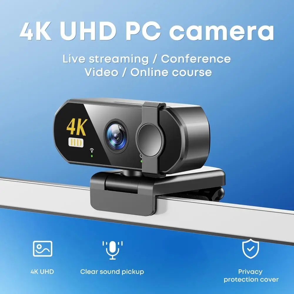Q29 4K PC Camera with Clear Sound Pick Up Video Online Privacy Protection Upgraded Lens Dual Microphones Clear Picture
