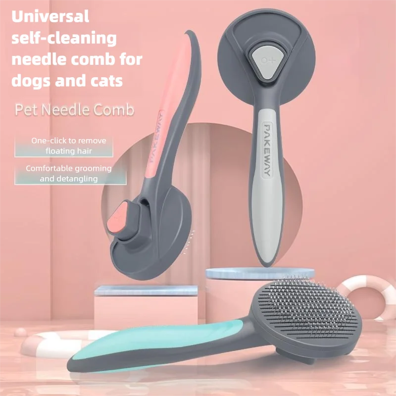 Self Cleaning Pet Slicker Brush Dog Cat Hair Remover Grooming Comb Fur Cleaner Tool Accessory