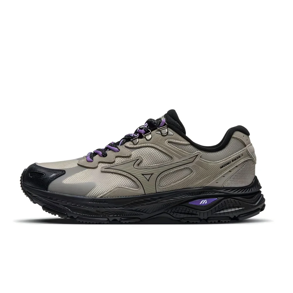 Mizuno Racer S Unisex Khaki Low-Top Waterproof Runners – Wear-Resistant Upper, Slip-Resistant Sole & Casual Comfort D1GH263502