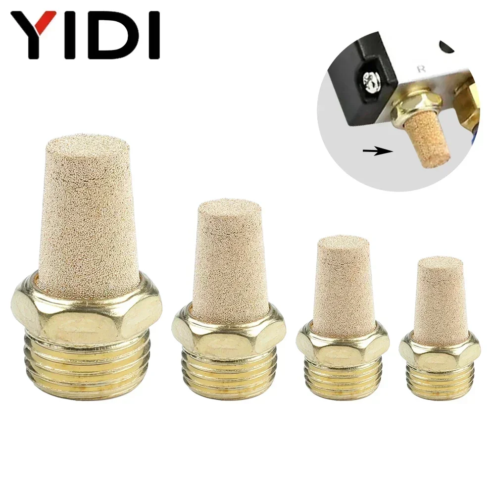 5/10/20pcs Pneumatic Brass Exhaust Silence Muffler for Air Compressor fittings Connector Connection BSP R 1 3/4 1/2 3/8 1/4 1/8