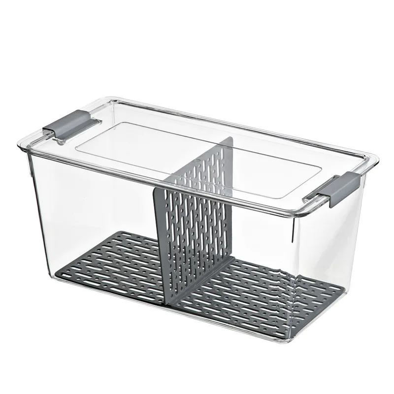 

Kitchen Refrigerator Storage Box Vegetable and Fruit Food Compartment Drainage and Crisper Pet Injection Molding 12L Capacity