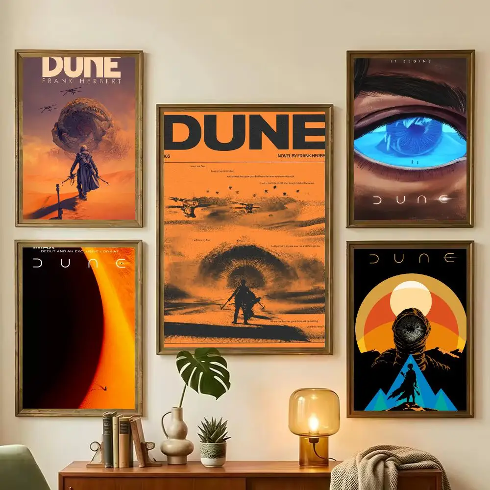 Famous Movie D-Dune Painting Calligraphy Stylish Wall Art Poster, Bedroom Living Room Home Decor Gift