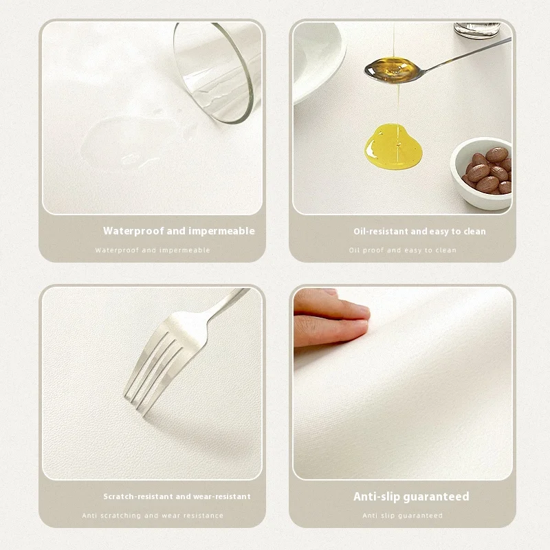 مفرش طاولة مستدير مقاوم للماء، مقاوم للزيت، مضاد للحرق، مفرش طاولة قهوة مستدير مفرش طاولة طعام، إحساس عالي الجودة #5