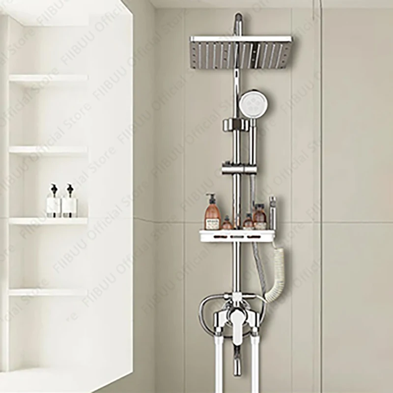 

Rain Shower System Waterfall Surround Shower Head Combo Handheld Spray Water Saving Shower Set Adjustable Bathroom Accessories