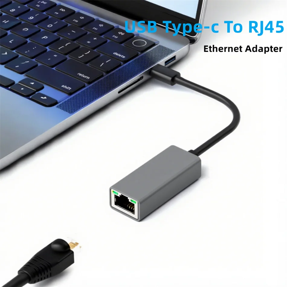 

USB Type-c To RJ45 1000Mbps Lan Internet Cable Aluminum USB Type C Ethernet Adapter Network Card Dongle For MacBook Laptop PC