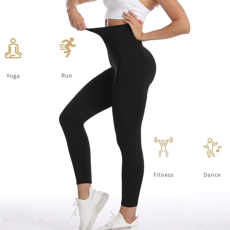 Hot Sale Women Leggings Yoga Pants Girl Fitness Soft Tights High Waist Mention Hip No T Line Soild Sports Panties Plus Size 3xl