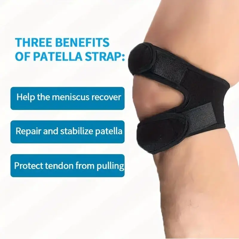 Kneepad Double Patellar Knee Patella Tendon Support Strap Brace Pad Protector Open Knee Wrap Band Fit ness Me