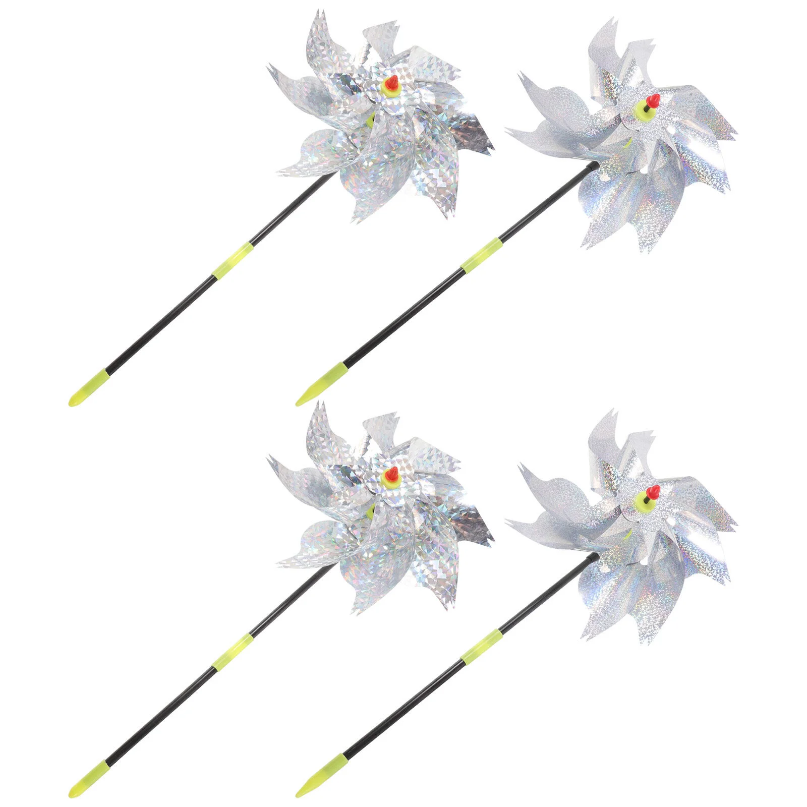 

4 Pcs Reflective Bird Repeller Garden Decoration Wind Spinners Pinwheels Iron Outdoor Deterrent Windmill Decorate