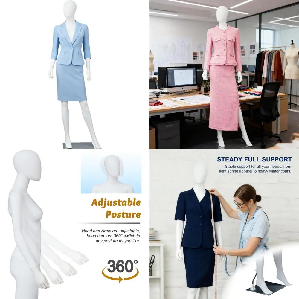 

Full Body Female Mannequin Stand with Detachable Hands for Dress Display and Torso Presentation