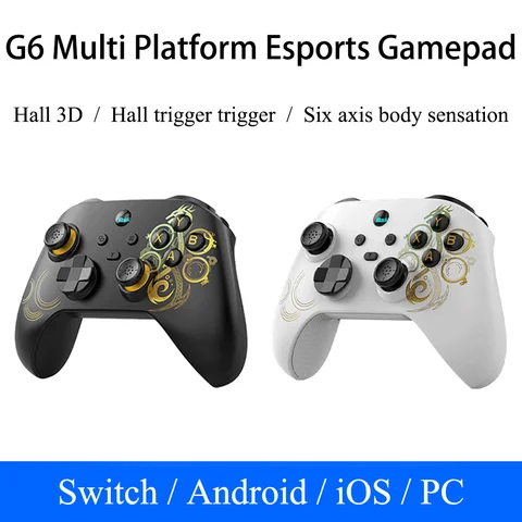 Nintendo Switch/iOS/Android 용 PC 게임 컨트롤러 모바일 게임 패드 홀 트리거 조이스틱이있는 새로운 디자인 무선 게임 컨트롤러