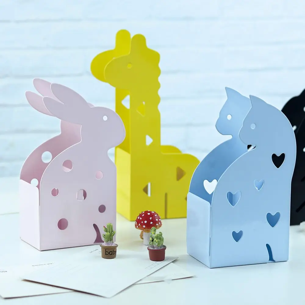 Creative Cute Rabbit Pink Animal Pen Holder Girl Desktop FashionStorage Box Pupils DesktopOrnamentSimpleChildrenPen Holder