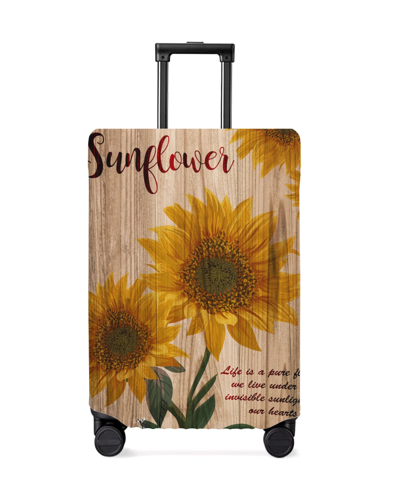 

Farm Retro Sunflower Wood Grain Travel Luggage Protective Cover for Travel Accessories Suitcase Elastic Dust Case Protect Sleeve