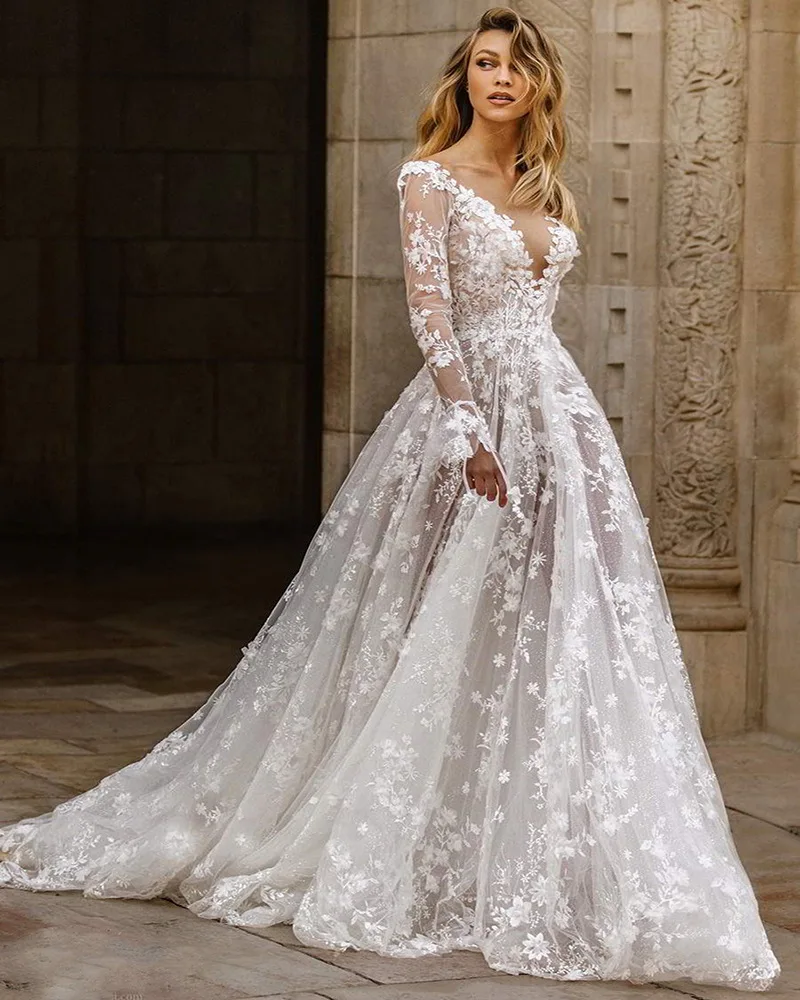 

SKMY2023European and American Wedding Dress Party Dress Wedding Guests Elegant Women's Evening Dress Sexy Lace Long Sleeve Dress