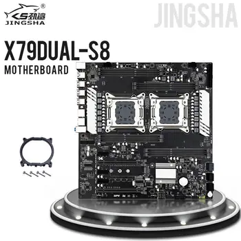 JINGSHA X79 çift S8 anakart çift CPU Intel Xeon LGA2011 E5 V2/1 işlemci 8-Channe DDR3 desteği REG ECC RAM kadar 256GB