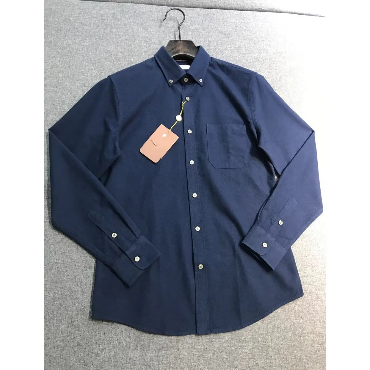 

Мужская рубашка Loro из оксфордской ткани с длинным рукавом, повседневная, деловая, с гладкой отделкой, комфортная, дышащая, для ежедневной носки