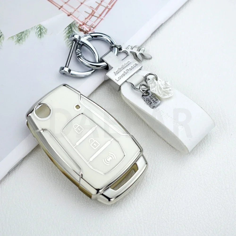 3 Buttons TPU Car Flip Key Case Cover Shell For SsangYong Kyron 2 Sanka Actyon Korando Tivoli Protected Fob Bag Accessories