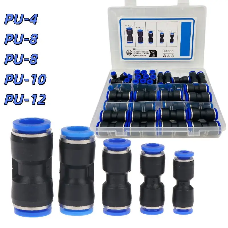 Comprehensive Pneumatic Quick Connectors 40/50Pcs Set 4/6/8/10/12 for All-Inclusive Air Management