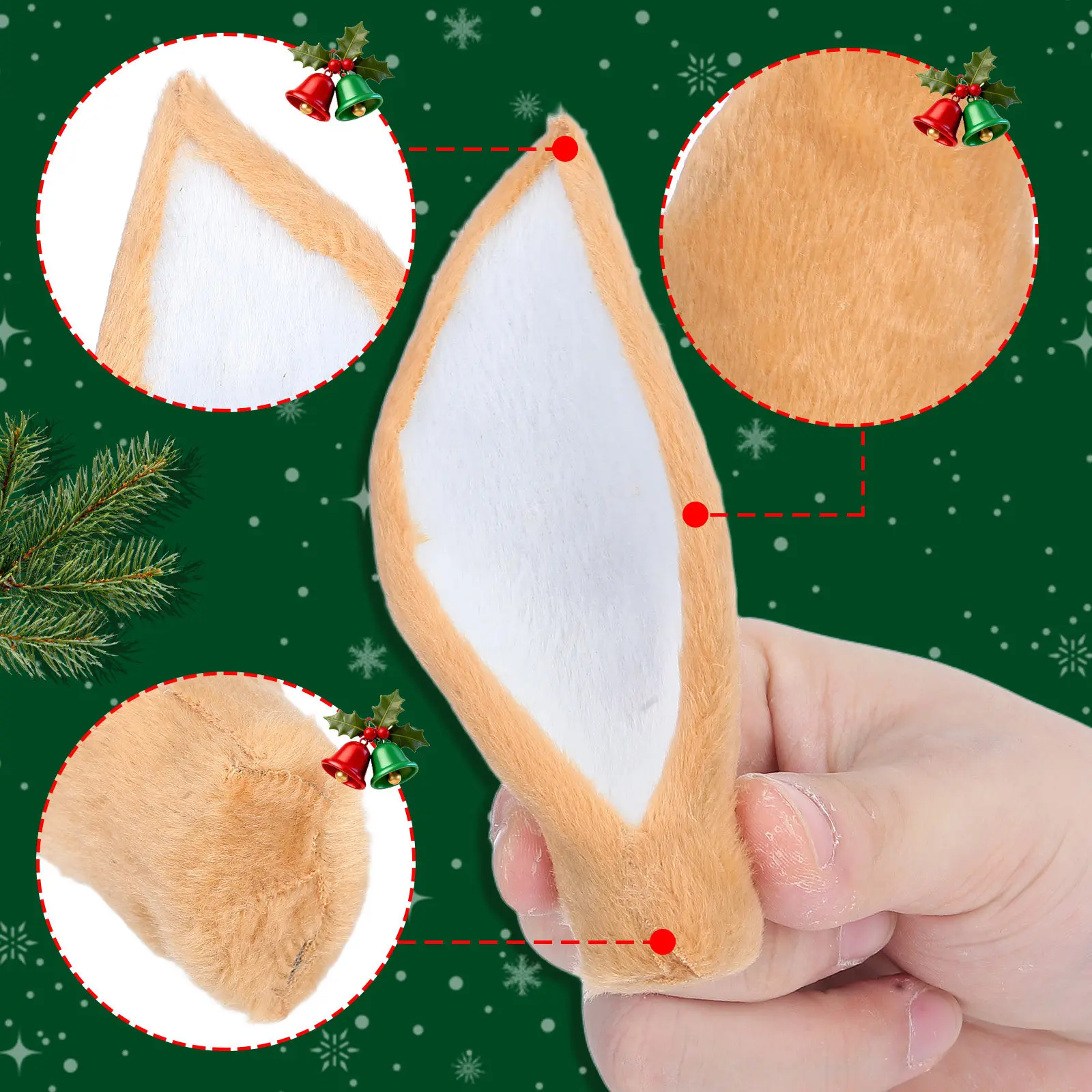 Deer Ear Headband for Women – Realistic Antler Hair Hoop, Christmas Party Costume Accessory & Craft Decor