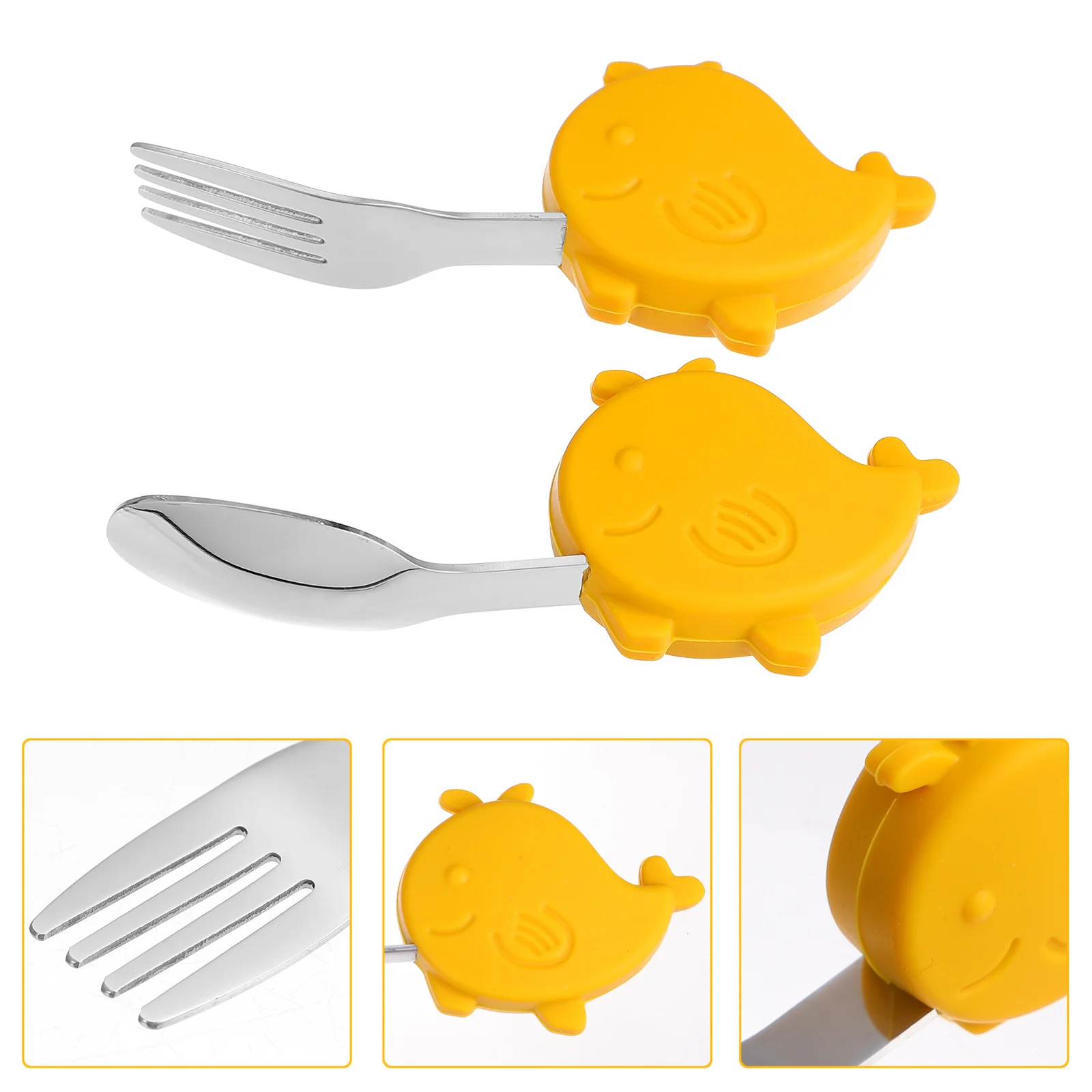 

1Set Children Cutlery Safe Durable Baby Spoon Fork Set Lightweight Portable Baby Feeding Cutlery
