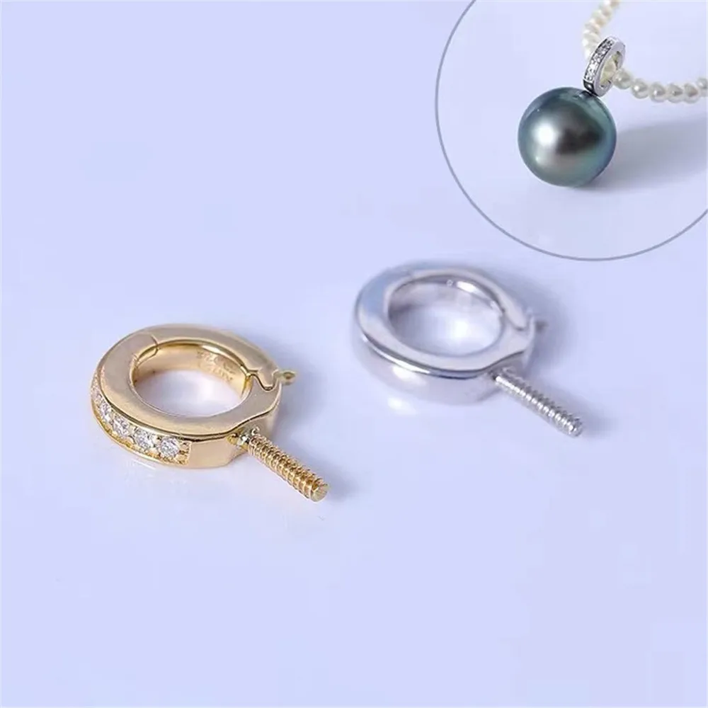 DIY Pearl Accessories S925 Sterling Silver Pendant Empty Gold Silver Necklace Pendant Fit 9-13mm Round Beads D271