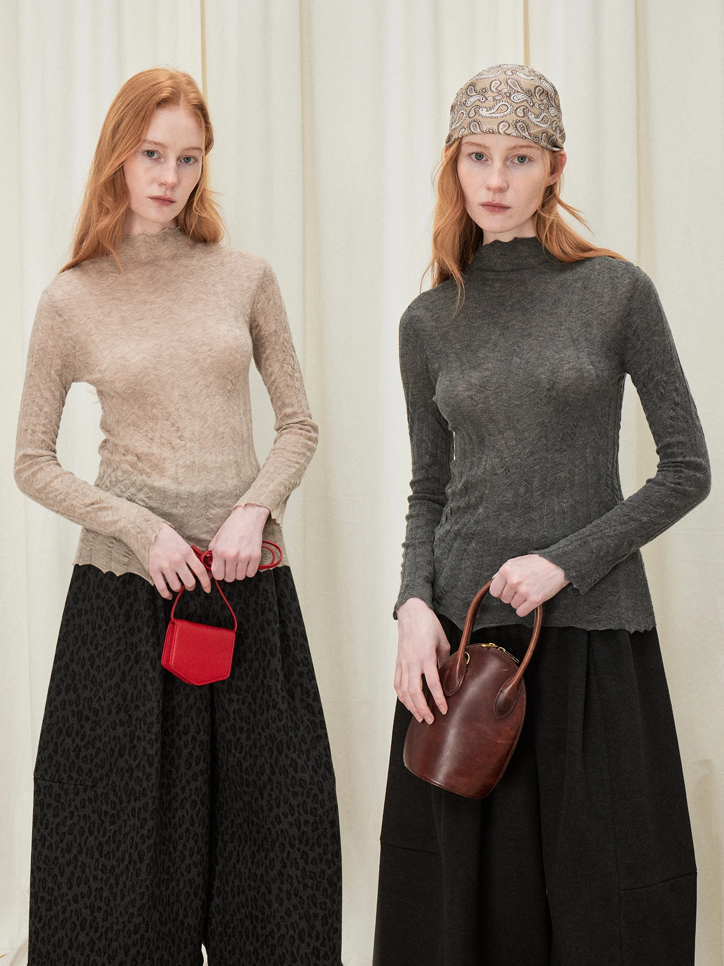 

Женская облегающая трикотажная базовая футболка с высоким воротником, шерстяная, с узором, для ношения под одеждой, осенне-зимняя, повседневная