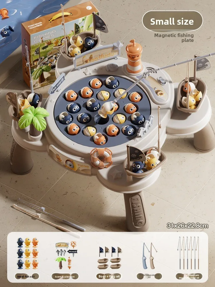Jeu de pêche magnétique pour enfants, jouet de pêche électrique avec musique, jeu de filature, canne à poisson, éducation, cadeaux pour bébés de 3 ans
