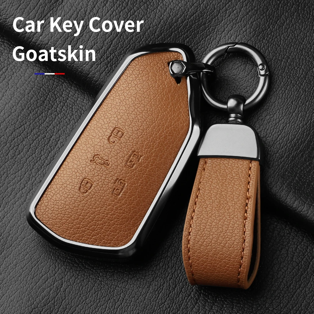 Leather Car Key Case Cover For VW Volkswagen New Golf 8 MK8 Teramont Viloran ID.3 ID.4 ID.5 ID4X ID6X CROZZ Talagon Remote