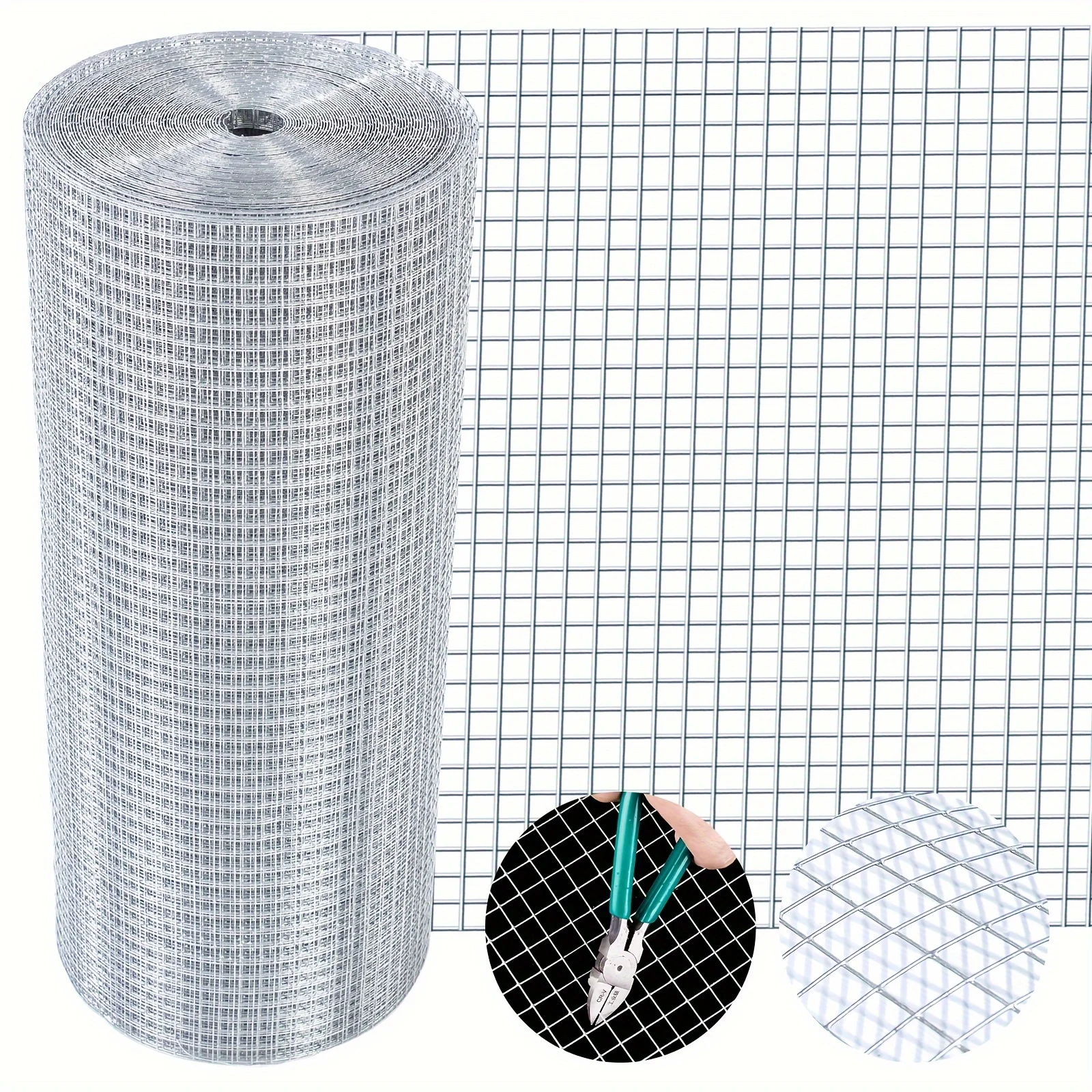 

Hardware Cloth 24 Inch X 50 Foot Welded Wire Mesh Roll - Hot-Dip Galvanized for Chicken Wire Fencing, Garden Fence, And Rabbit Hutch Enclosures
