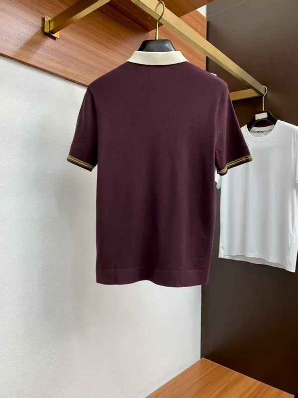 

LP Italian spring and summer lapel knitted short-sleeved simple casual polo shirt