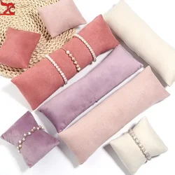 1 Set Colorful Velvet Jewelry Exhibitor Pillow Stand Bracelet Watch Bangle Organizer Cushion Photography Prop Show Holder