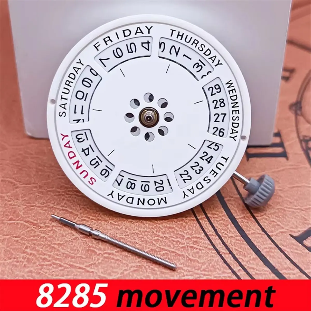 STOCK-8285 Automatic Mechanical Movement Day Date Watch Mechanism with Week At 12:00/Date At 3:00 O'Clock 21 Jewels