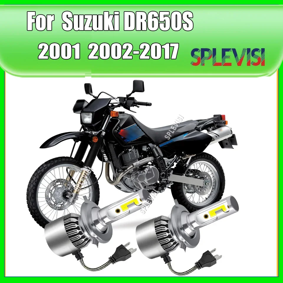 LED H4 Headlight - featuring a high-speed cooling fan For Suzuki DR650S 2001 2002 2003 2004 2005 2006 2007 2008 2009 2010-2017
