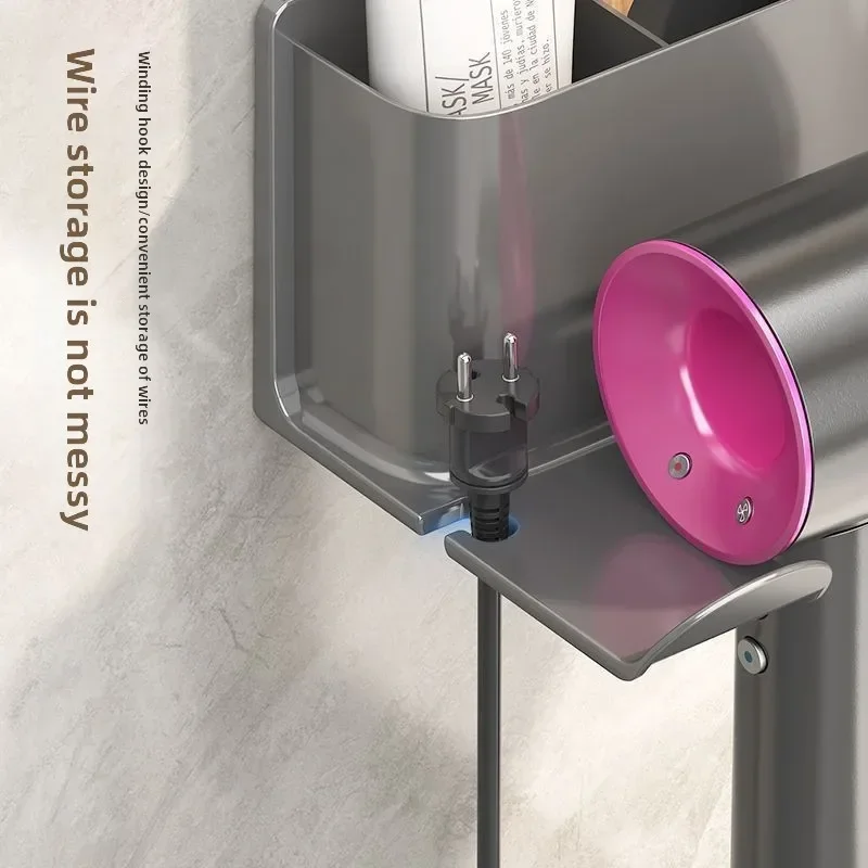 新 1 個家庭用ヘアドライヤー棚プラスチック浴室パンチングなしヘアドライヤーラックトイレ収納ラック壁掛け収納ラック