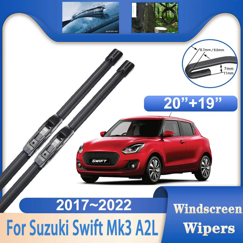 

Windscreen Wipers For Suzuki Swift Car Accessories Mk3 A2L 2017~2022 Car Window Windshield Wiper Blades Silent Auto Rain Brushes