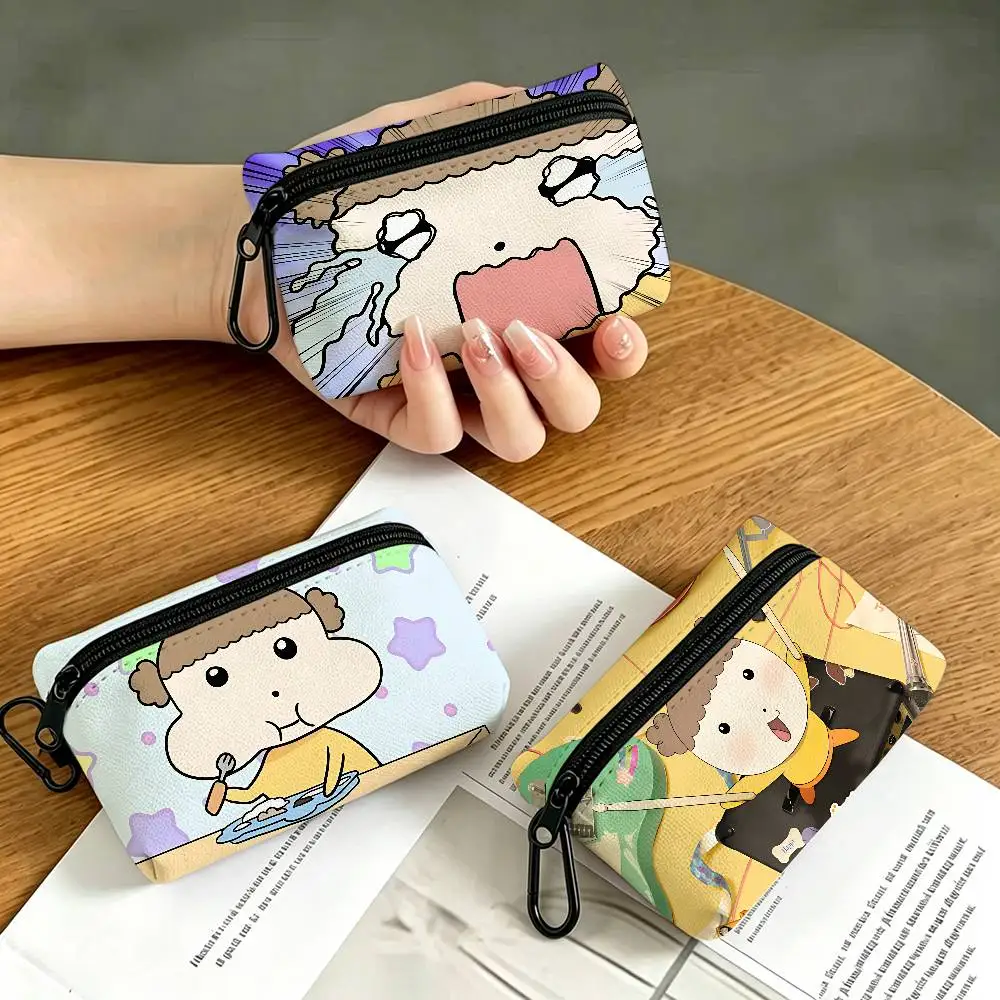 Cartoon Maru Is A Puppy Anti-fade Oxford Cloth Small Zipper Coin Bag Lightweight Hanging Wallet For Coins ID Cards