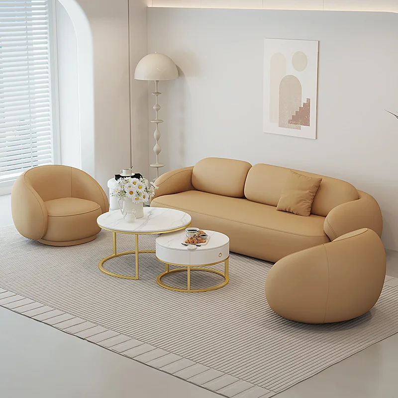

*- Customized Double Cream Sectional Sofa For Small Apartment Simple Living Room And Clothing Store Three Seats