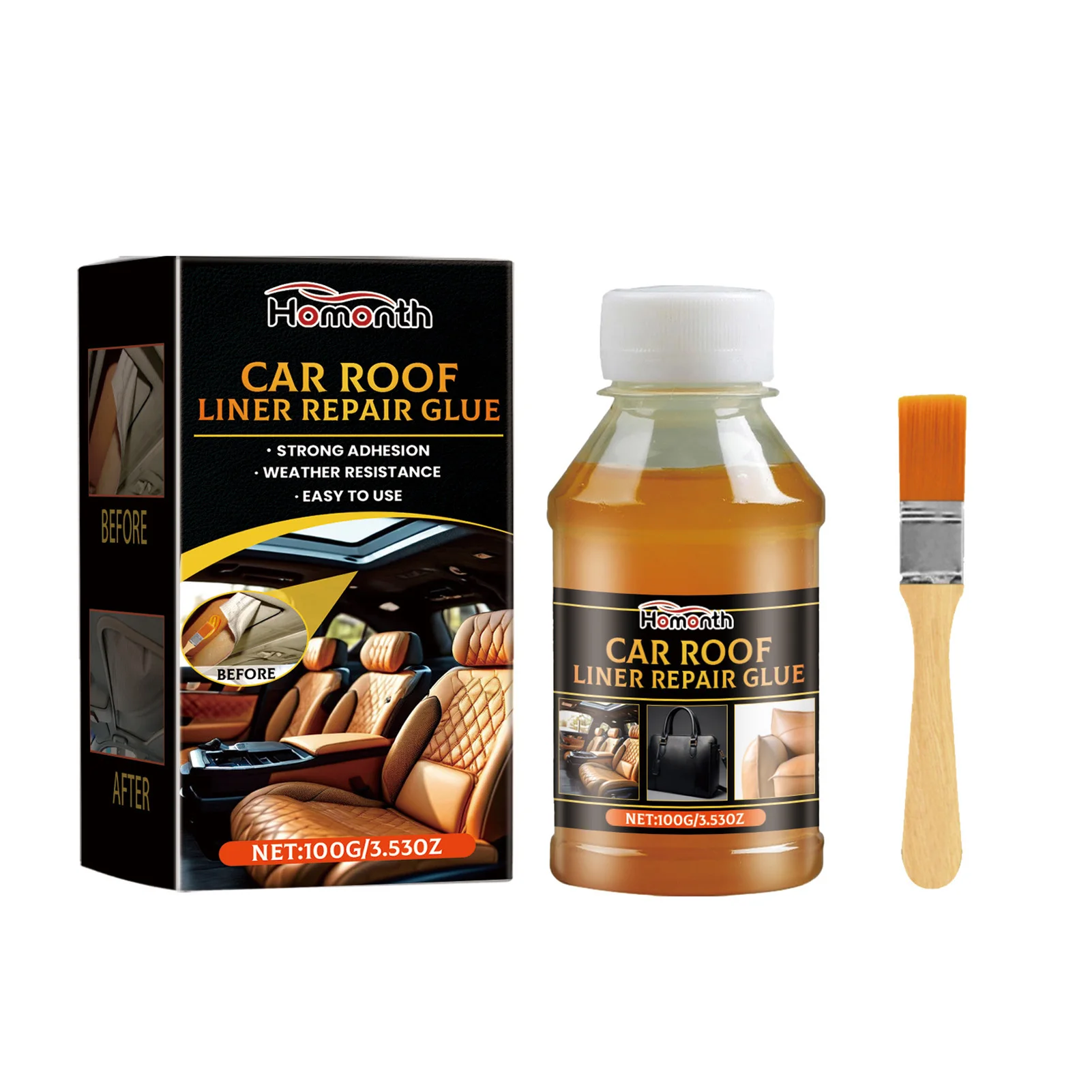 

Car Roof Liner Repair Glue Quick Bonding Glue Highly Viscous Liquid Suitable for Indoors Outdoors