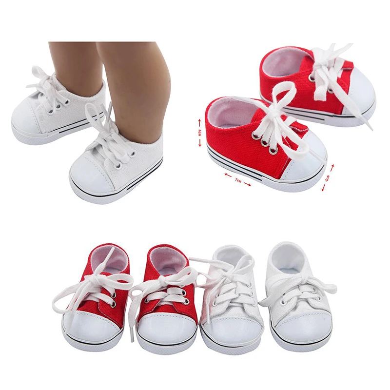 Fashion Doll Canvas Shoes Sneakers Shoes For 43cm Baby Doll 18 inch Girl Dolls