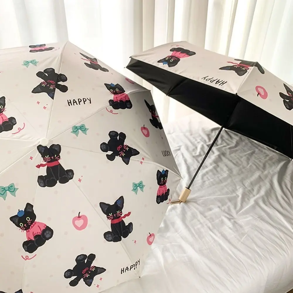 

Cartoon Cat Pattern Folding Umbrella Automatic/Manual Anti UV Sunshade Umbrella Windproof Cute Portable Rain Umbrella Travel