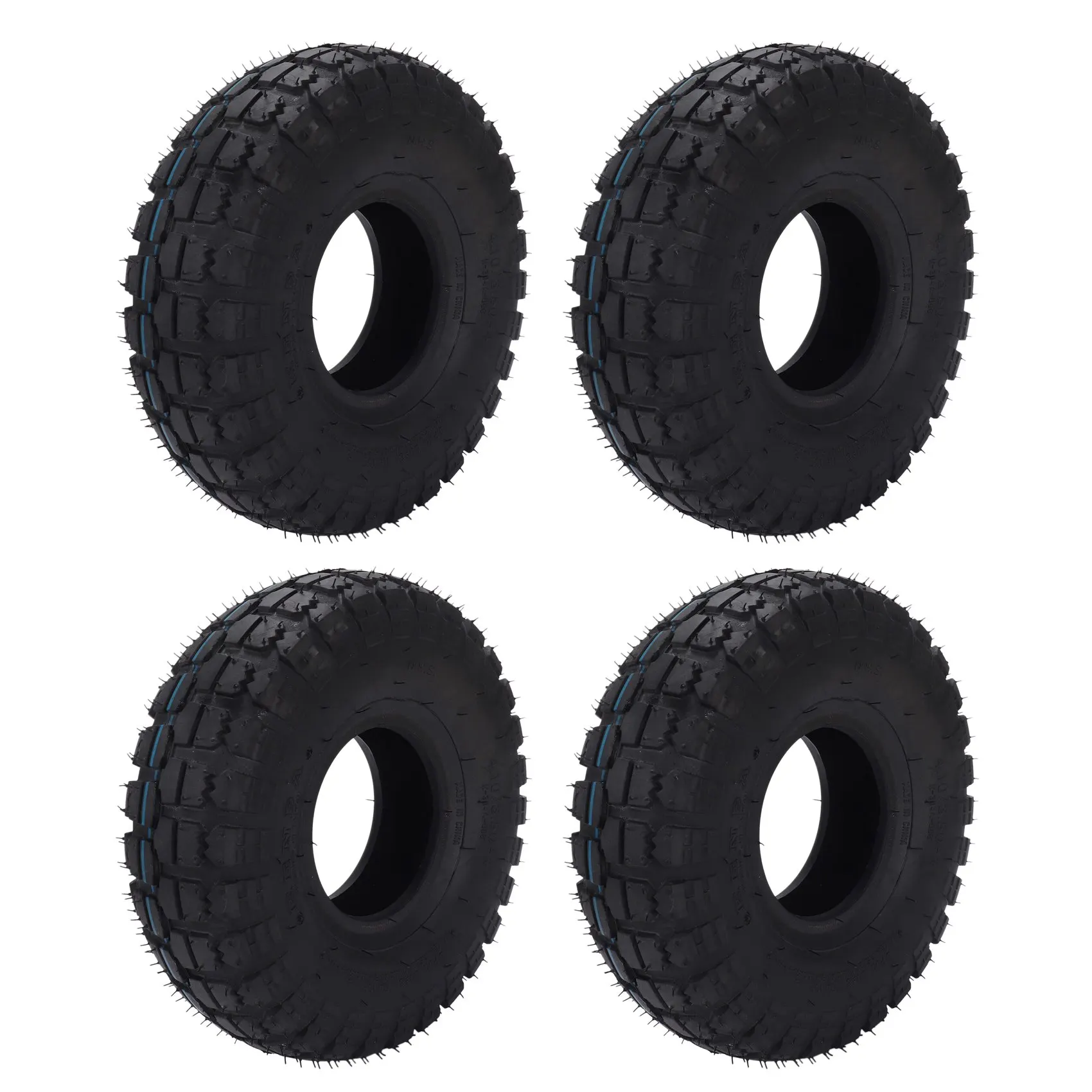 A03Z-4Pcs 4.10/3.50-4 410/350-4 ATV Quad Go Kart 47Cc 49Cc Chunky 4.10-4 Tire Inner Tube Outer Tyre