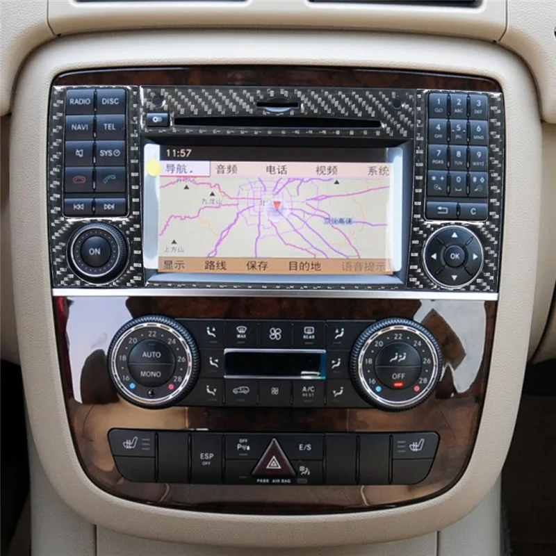 

Carbon Fiber Car Center Console CD Player Radio Frame Trim Sticker For Mercedes R-Class 2009-2012 Interior Accessories