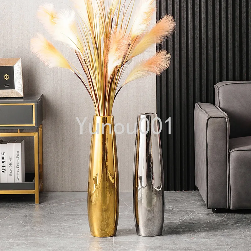 Golden Ceramic Vase Decoration for Home, Chinese Vase Ceramic Home Decoration