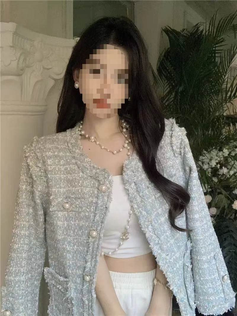 

Твидовая куртка кремового цвета, женская весенняя вискоза с иглами, плоская игла, облегающая, минималистичная, простота, утренняя, подходит, удобная, нежная