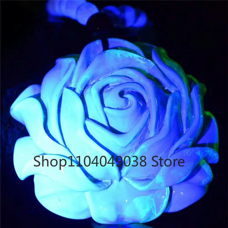 Natural Blue Colour Amber Beeswax Rose Flower Pendant High-grade Exquisite Fashion Hand Carved Luxury Jewelry Holiday Gifts