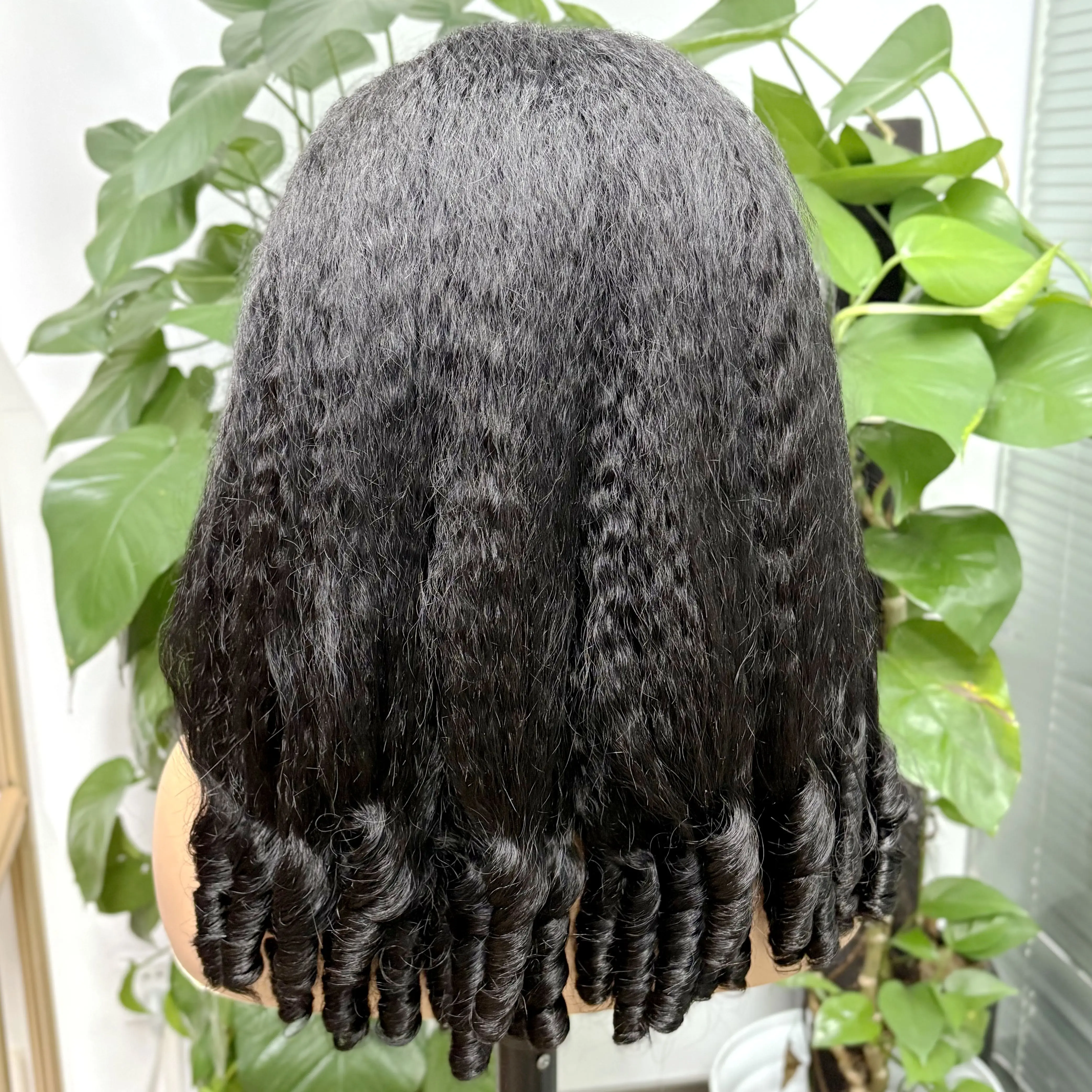 Peluca de cabello humano liso y rizado de 20 pulgadas y 350% de espesor, pelucas de cabello rizado en espiral, peluca de cabello Remy brasileño de color Frontal de encaje 13x4 para mujer