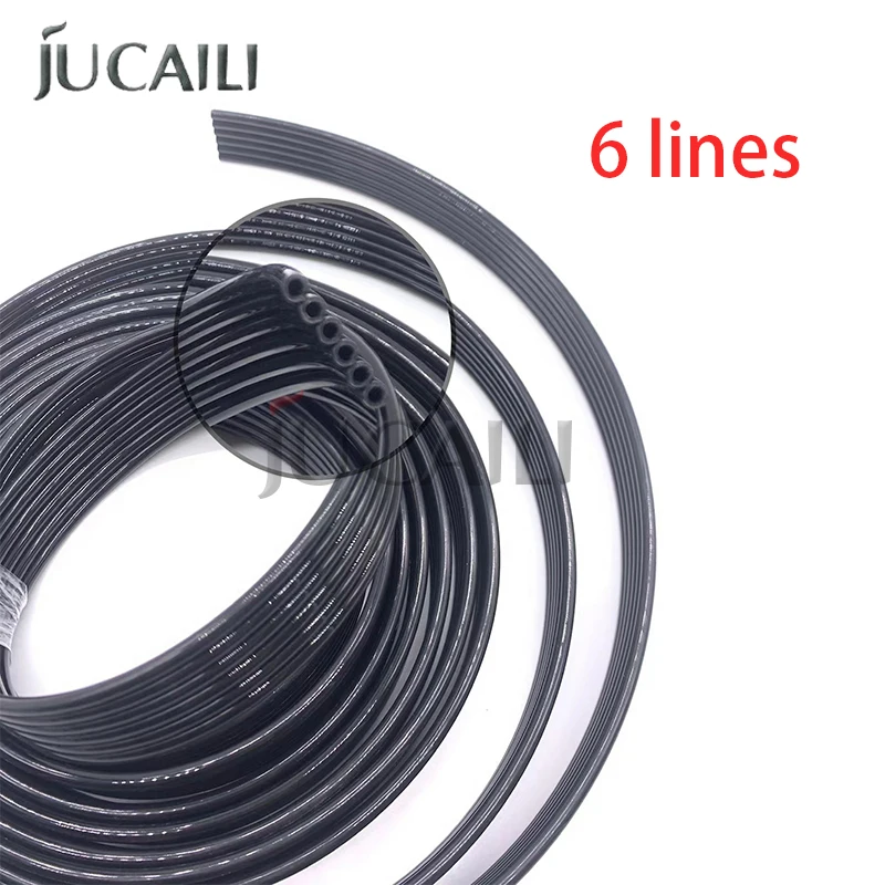 Jucaili 10Meter UV Ink Tube 6 Lines Ways For Epson DX4 DX5 DX7 Head Pipe For Mimaki Mutoh Xuli Galaxy Printer Ink Hose UV